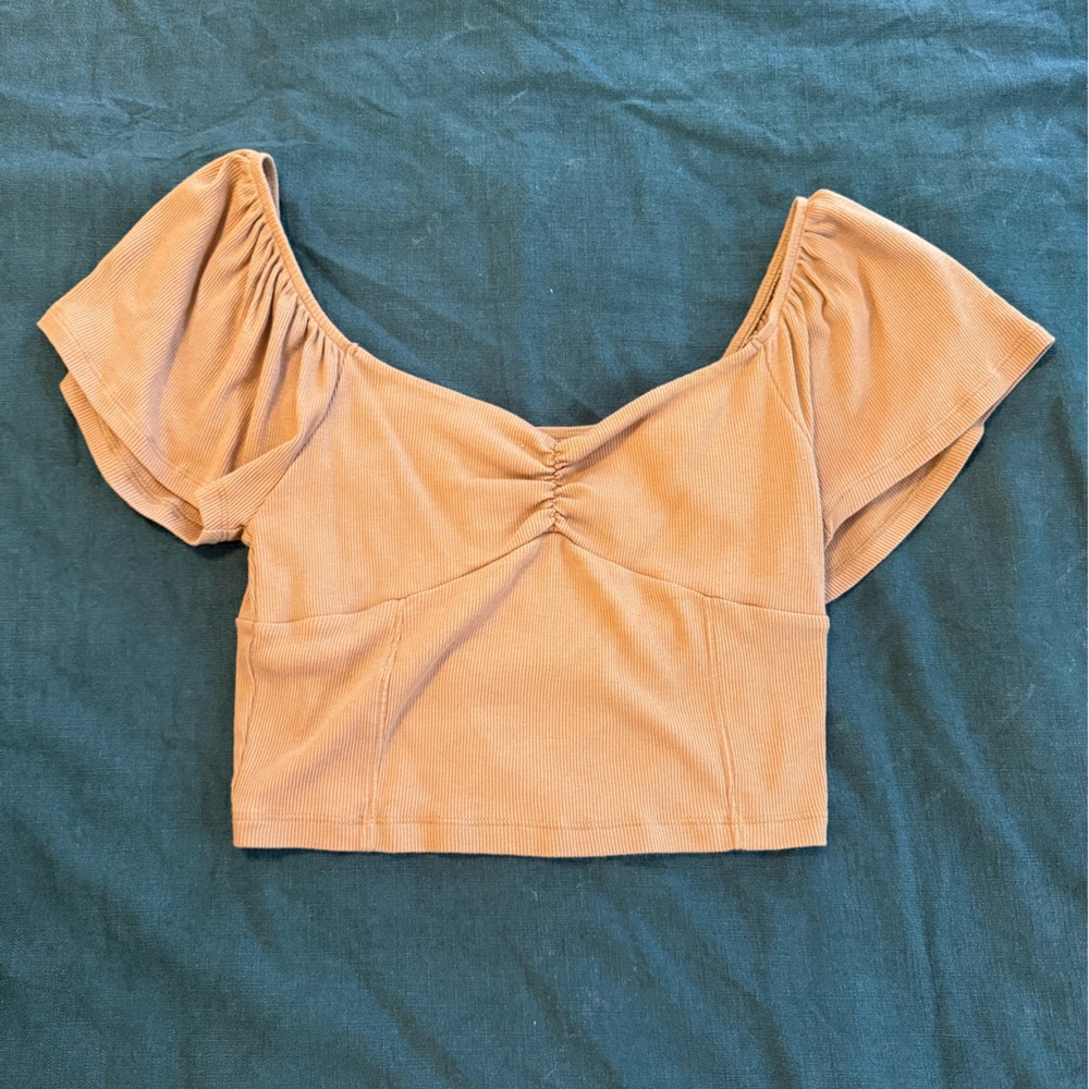 American Eagle Outfitters Tan Crop Top